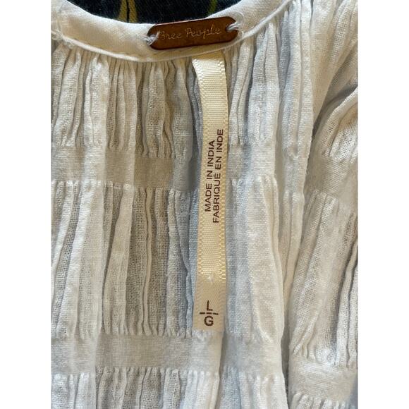 Free People Kyra Open Back Short Sleeve Maxi Shift Boho Dress White Large - Picture 12 of 12